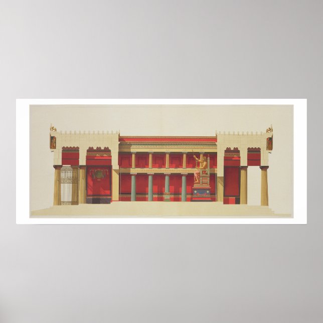 Longitudinal section of the Temple of Jupiter at A Poster (Front)