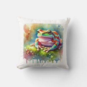 Longlegged frog 151024AREF124 - Watercolor Cushion