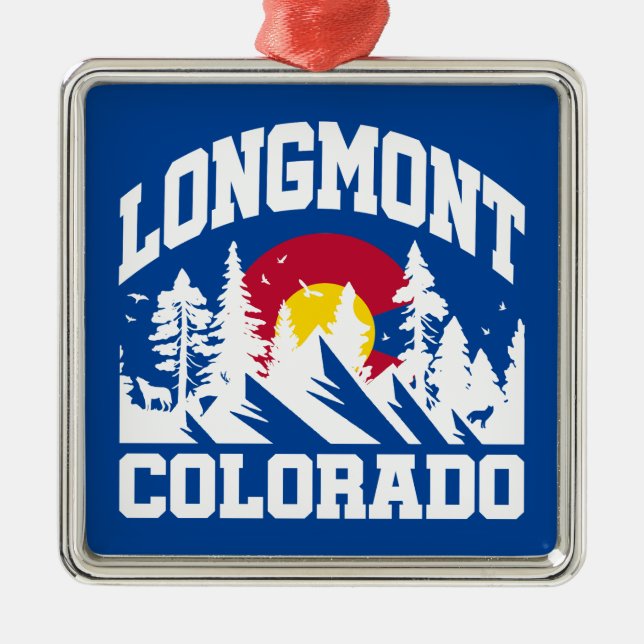Longmont,Colorado Metal Tree Decoration (Front)