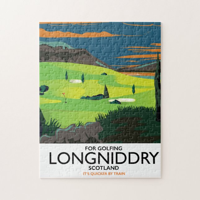 longniddry Scotland Golf travel poster Jigsaw Puzzle (Vertical)