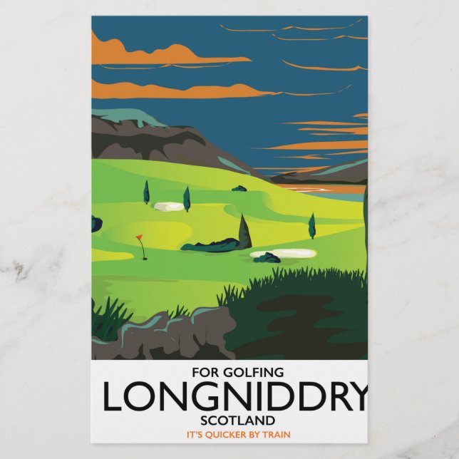 longniddry Scotland Golf travel poster Stationery (Front)
