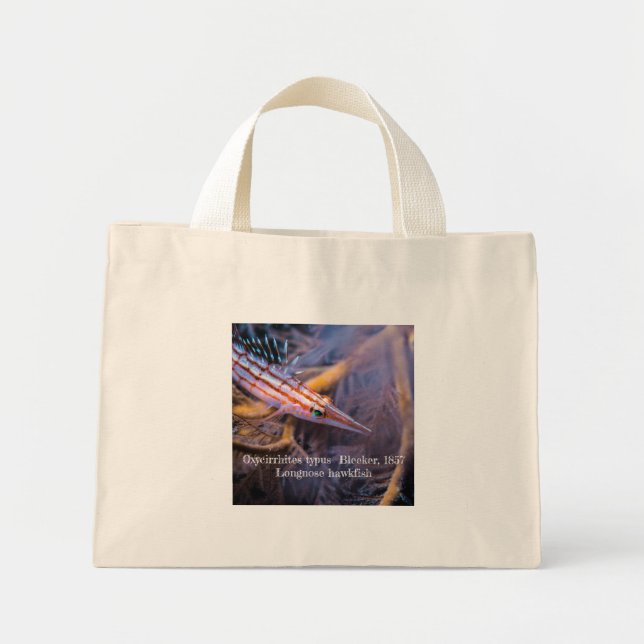 Longnose hawkfish mini tote bag (Front)
