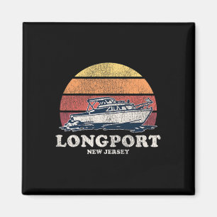 Longport Nj Vintage Boating 70s Retro Boat Design Magnet