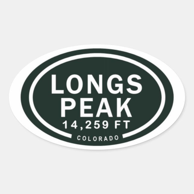Longs Peak 14,259 FT CO Mountain Stickers (Front)