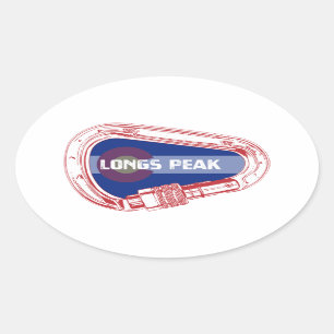 Longs Peak Climbing Carabiner Oval Sticker
