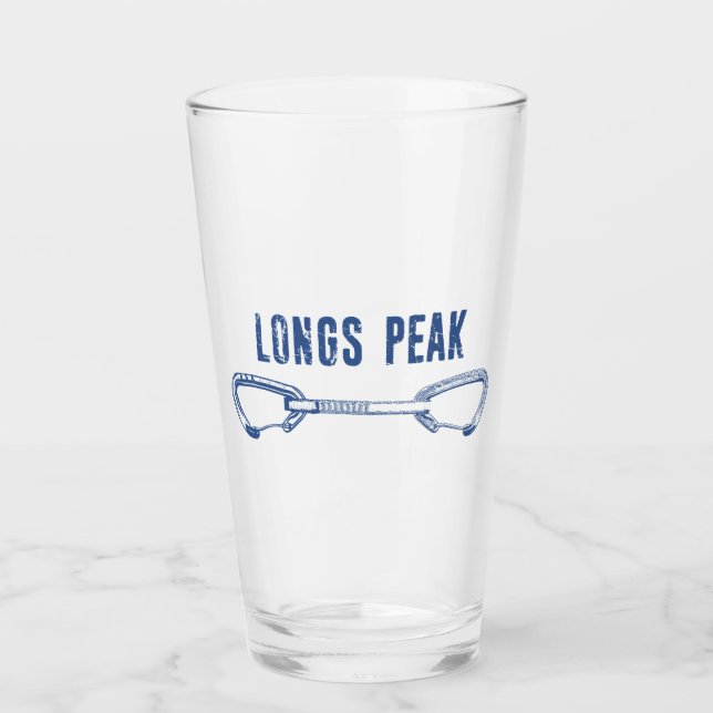 Longs Peak Colorado Climbing Quickdraw Glass (Front)
