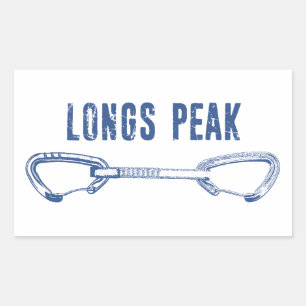 Longs Peak Colorado Climbing Quickdraw Rectangular Sticker