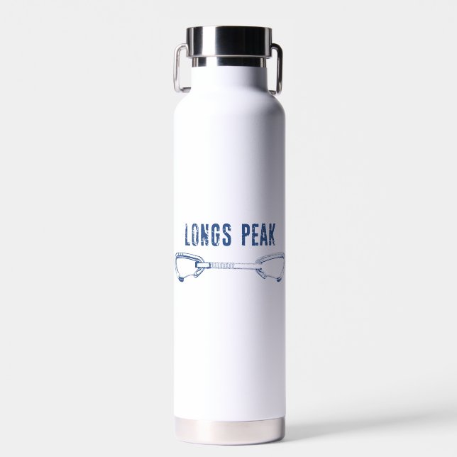 Longs Peak Colorado Climbing Quickdraw Water Bottle (Front)