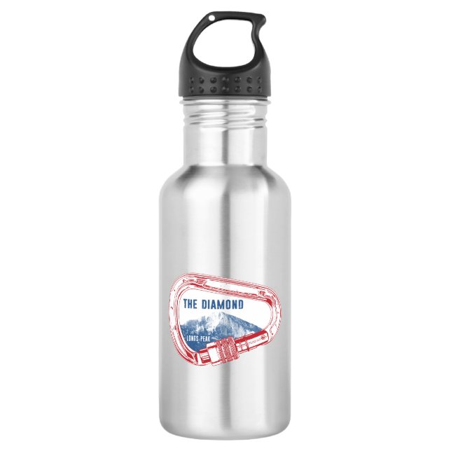 Longs Peak Diamond Rock Climbing Carabiner 532 Ml Water Bottle (Front)