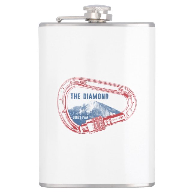 Longs Peak Diamond Rock Climbing Carabiner Hip Flask (Front)
