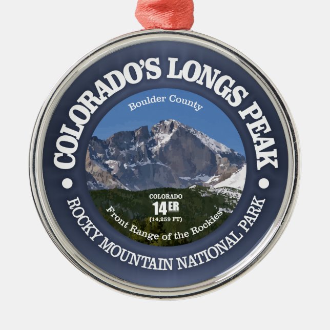 Longs Peak Metal Tree Decoration (Front)