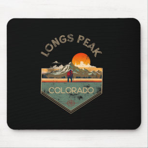 Longs Peak Retro Vintage Hiking Apparel Longs Peak Mouse Mat