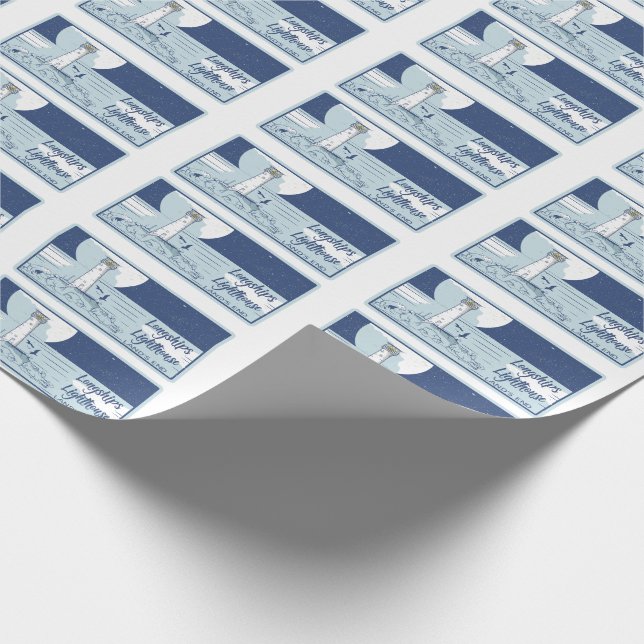Longships lighthouse lands end wrapping paper (Corner)