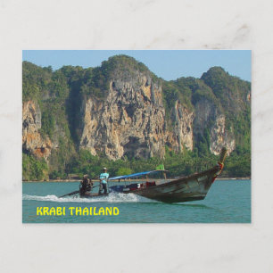 Longtail Boatman Krabi, Thailand Postcard