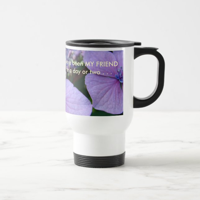 LONGTIME FRIENDS! Gift Mug Hydrangea Flowers (Right)