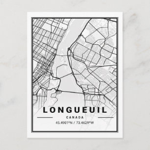 Longueuil Quebec Canada Travel City Map Postcard