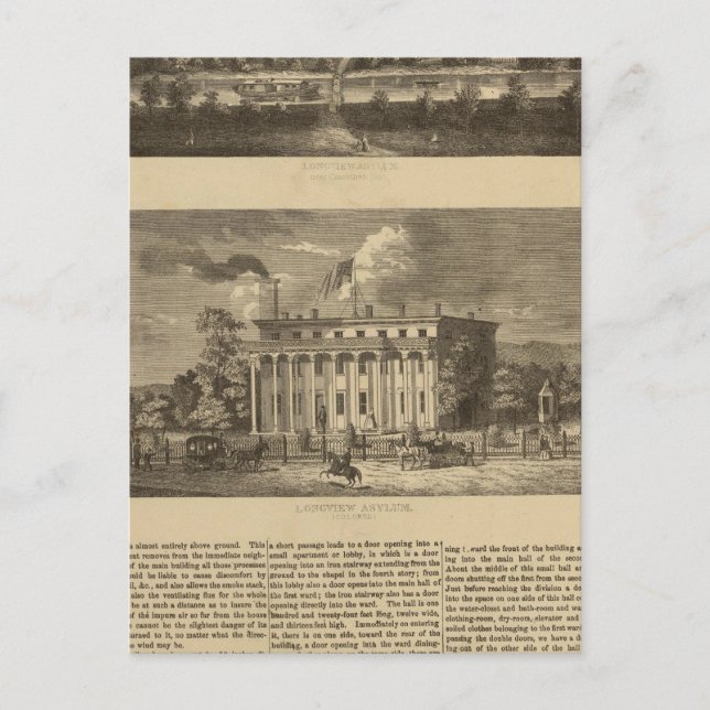 Longview Asylum, Ohio Postcard (Front)