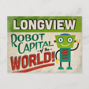 Longview Texas Robot - Funny Vintage Postcard