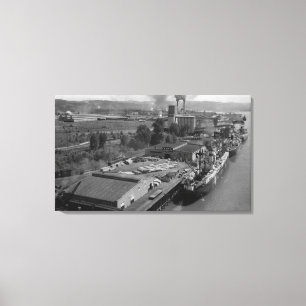 Longview, WA - Port View from Air Canvas Print