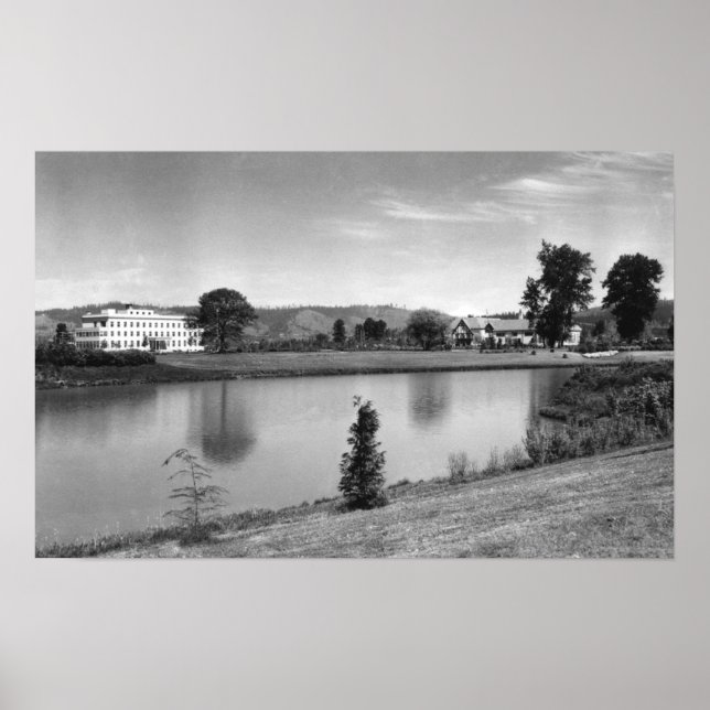 Longview, WA Town View Lake Sacajawea Photograph Poster (Front)