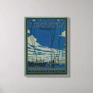 Longview, Washington Advertising Poster Canvas Print