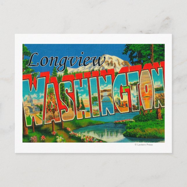 Longview, Washington - Large Letter Scenes Postcard (Front)