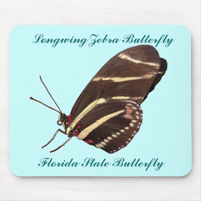 Longwing Zebra Butterfly of Florida Mouse Mat (Front)