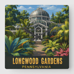Longwood Gardens Pennsylvania Horticultural Travel Square Wall Clock