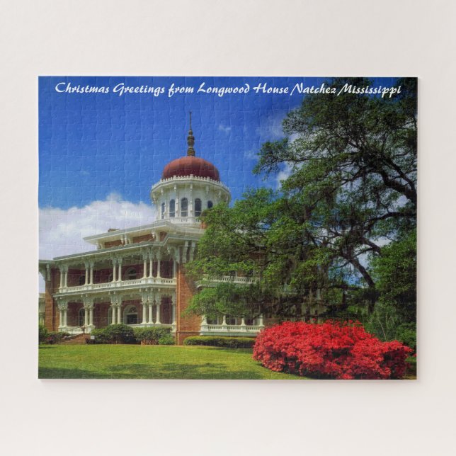 Longwood House Natchez Christmas Greetings Jigsaw Puzzle (Horizontal)