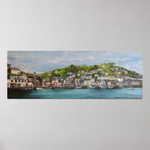Looe harbour print on canvas