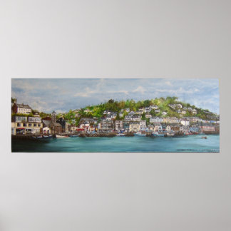 Looe harbour print on canvas