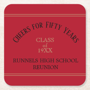 Look! 50th Class Reunion party coasters
