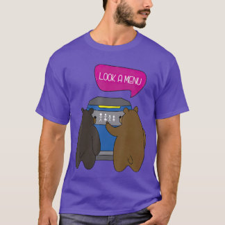 Look A Menu  Funny Bear Camping T-Shirt