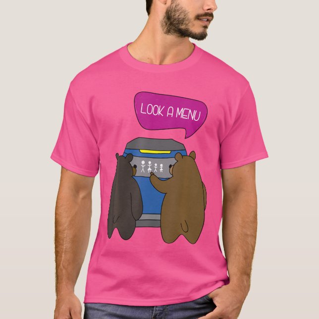 Look A Menu - Funny Bear Camping T-Shirt (Front)