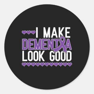 Look Alzheimerheimer Warrior Purple Ribbon Support Classic Round Sticker