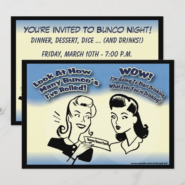 Look At How Many Bunco's I've Rolled Invitation (Front/Back)