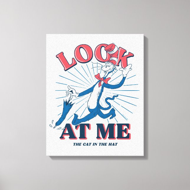 Look At Me Cat In The Hat Canvas Print (Front)