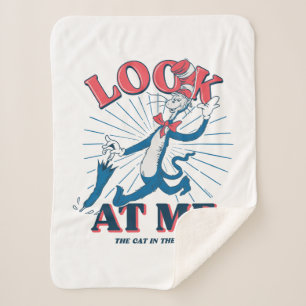 Look At Me Cat In The Hat Sherpa Blanket