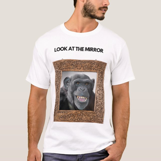 Look At Mirror Funny Meme T-Shirt (Front)