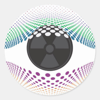 Look at my eyes classic round sticker