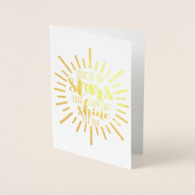 Look at the Stars | All Occasion Blank Typography Foil Card (Front)