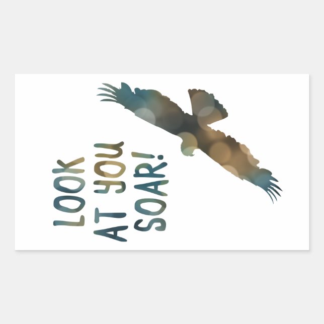 look at you soar bokeh rectangular sticker (Front)