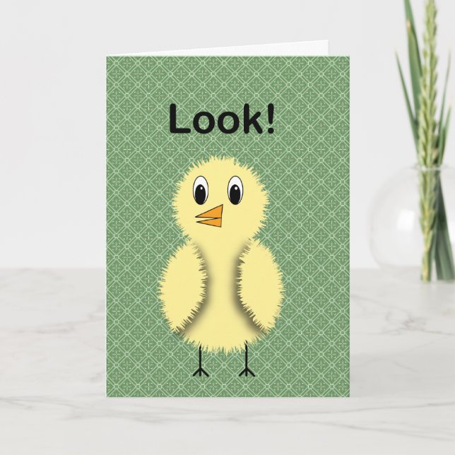 Look Chick Birthday Card (Front)
