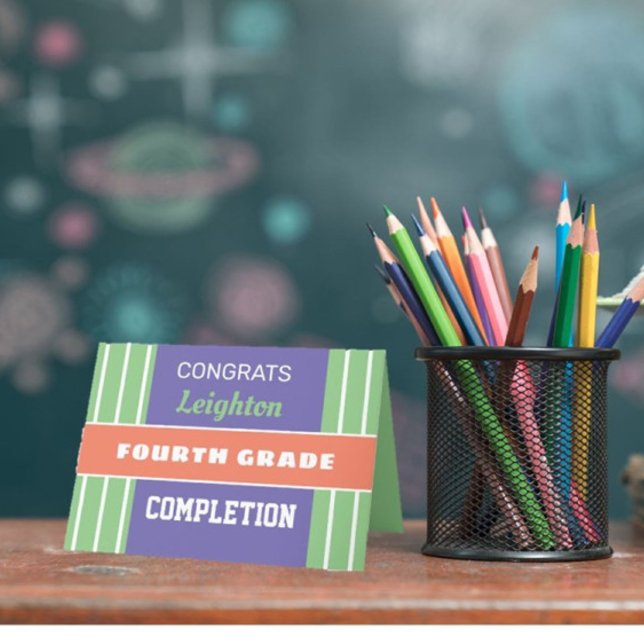 Look! Custom Fourth grade completion card! Card (Creator Uploaded)