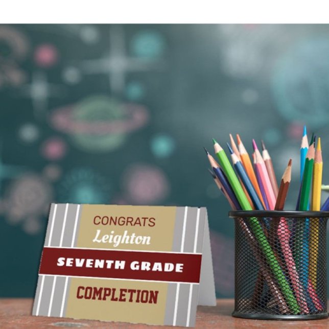 Look! Custom Seventh grade completion card! Card (Creator Uploaded)