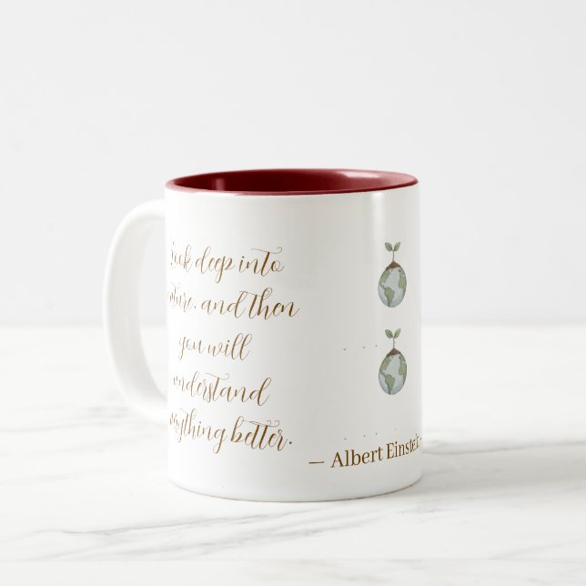 Look Deep Into Nature Einstein Quote Mug (Front Left)