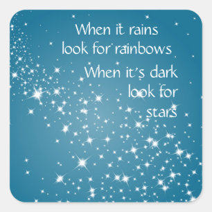 Look for Stars When Dark Inspirational Quote Square Sticker