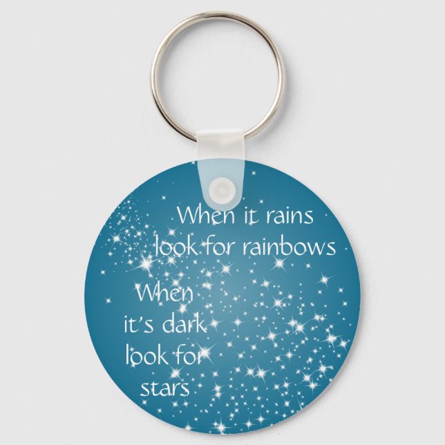 Look for Stars When Dark Quote  Inspirational Key Ring (Front)