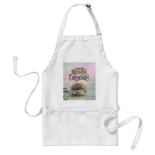 Look For The Blessing Hedgehog Motivational Quote Standard Apron (Front)