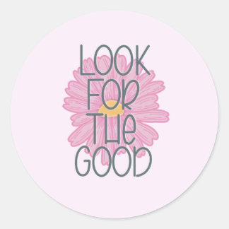 Look for the Good Round Pink Sticker